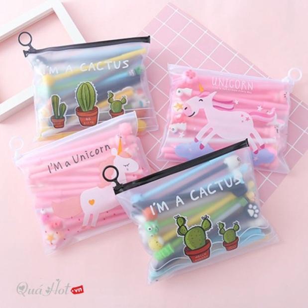 Set 20 Bút Cute Kèm Túi Zip