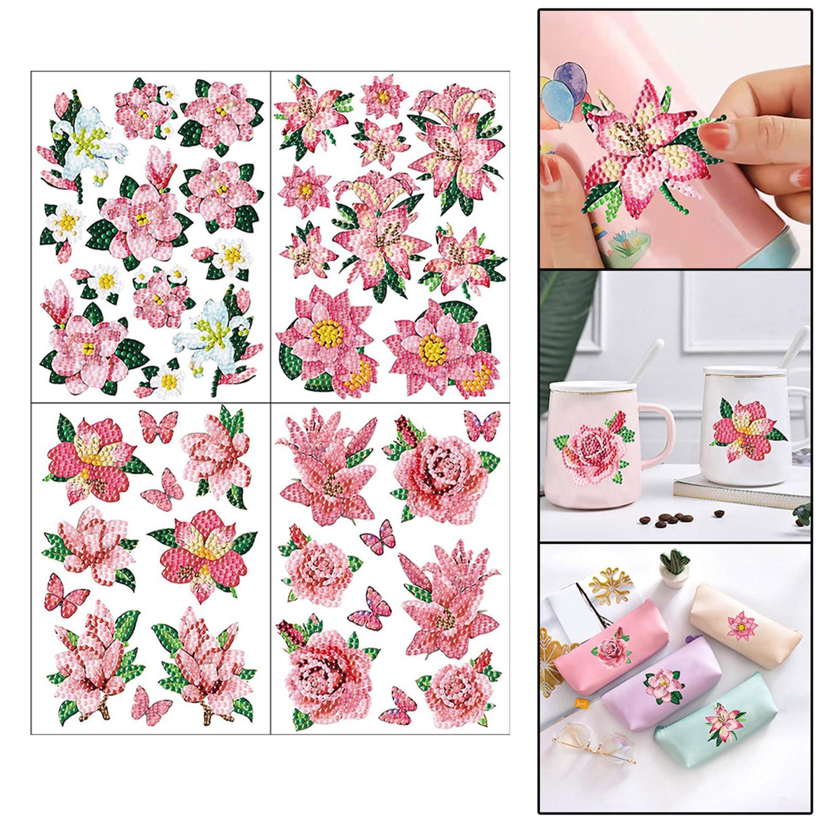 8 Sheet Creative 5D DIY Painting Stickers Set Resin DIY Art Pen Holder Decor Birthday Gift