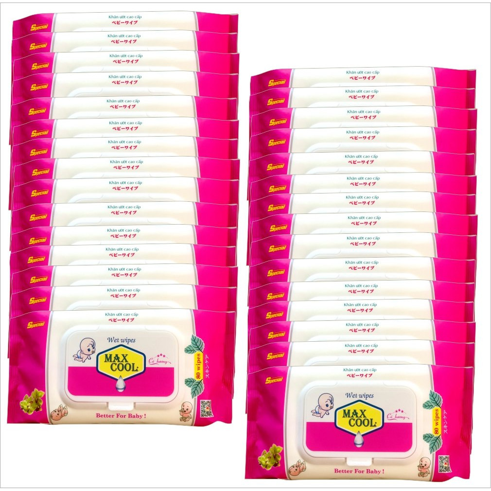 Combo 30 Gói Khăn Ướt Max Cool Có Hương