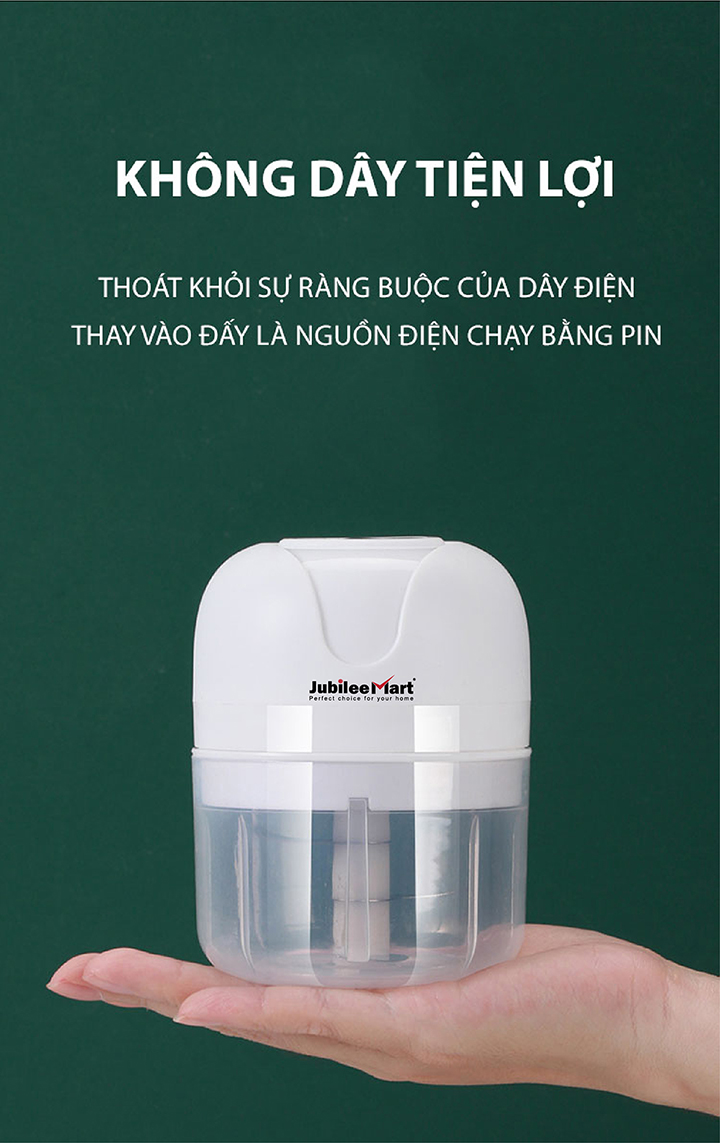 Máy Xay Mini Sạc Điện Cầm Tay, Xay Thịt, Xay Đồ Ăn Dặm Cho Bé, Gia Vị, Tỏi, Ớt - Dung tích 250ml