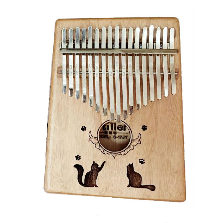 Đàn Kalimba Woim cao cấp 17 phím, Thumb Piano 17 keys - Gỗ Mèo đôi Tặng kèm khóa học miễn phí