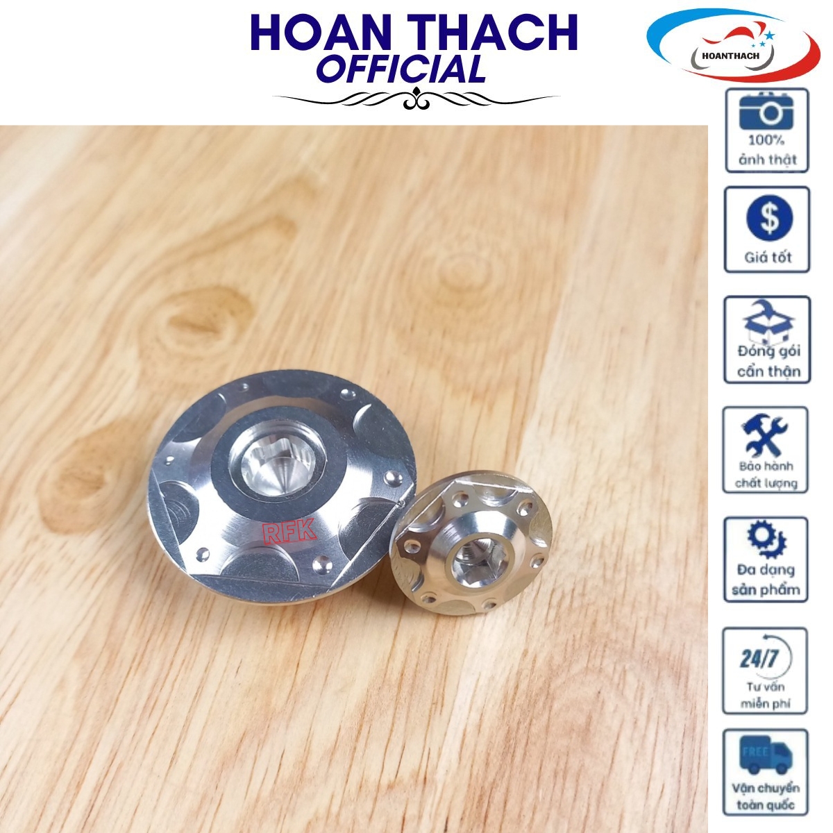 Ốc Mâm Lửa Xe máy Honda (Màu Bạc) Hàng Thường HOANTHACH SP001161