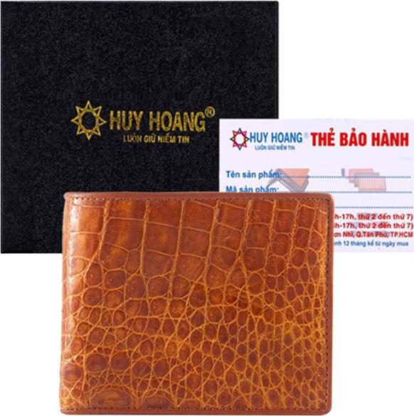 Ví Nam Da Cá Sấu Gai Bụng Huy Hoàng HT2203 - Vàng