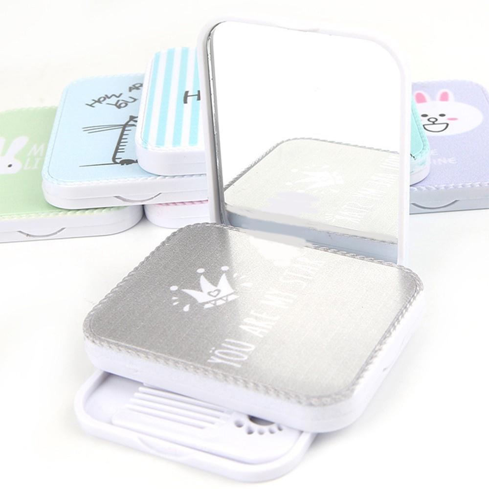 Bộ Gương Lược Chữ Nhật Pastel Cầm Tay Mini Bỏ Túi - Gương Trang Điểm Siêu Đáng yêu Duashop