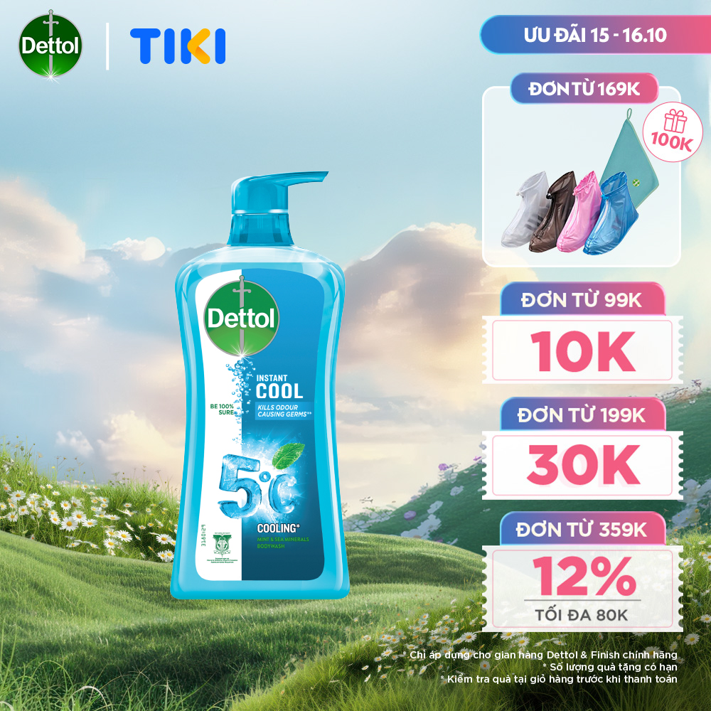 Sữa tắm Dettol mát lạnh tức thì - chai 950g
