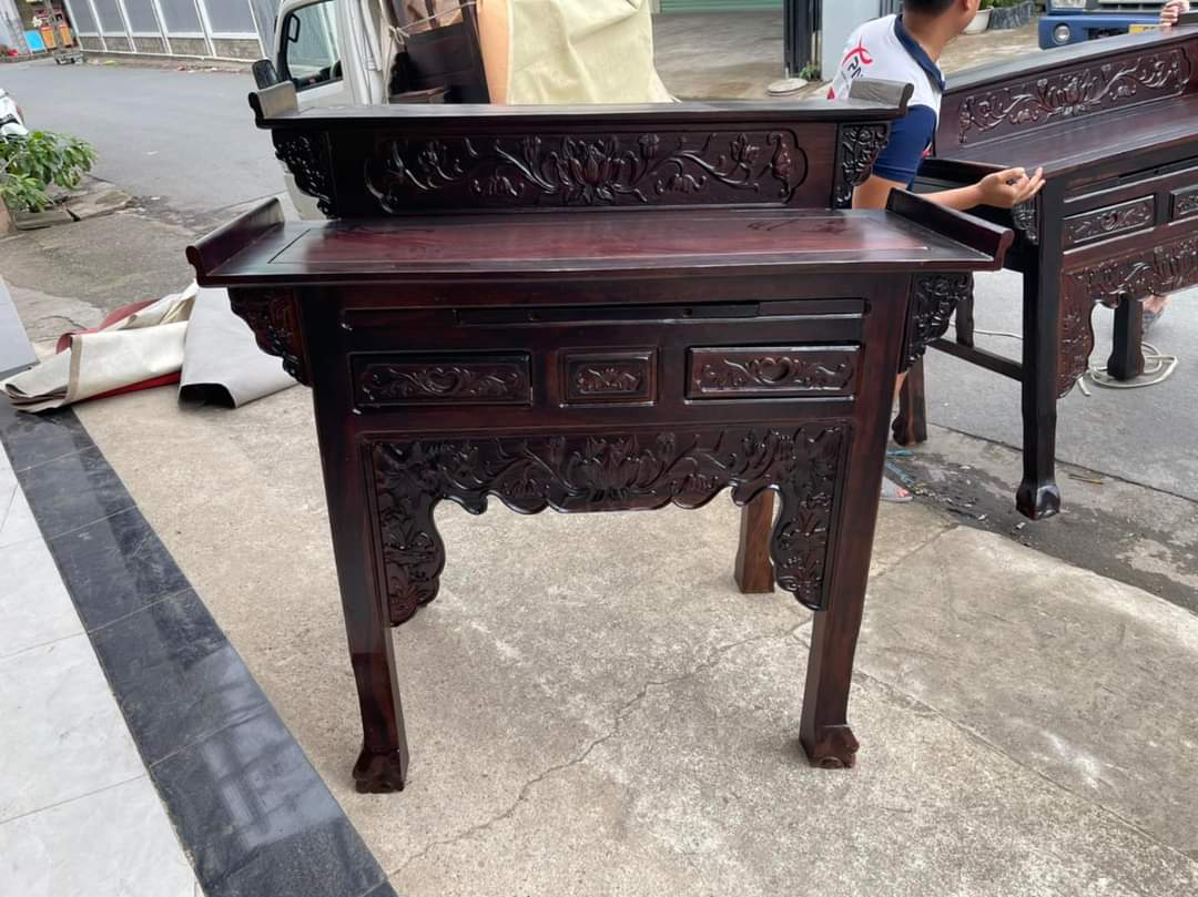 Bàn Thờ Bàn Cúng-Bàn phật gia tiên 2 tầng gỗ muồng nhiều kích thước FREESHIP 60 KM