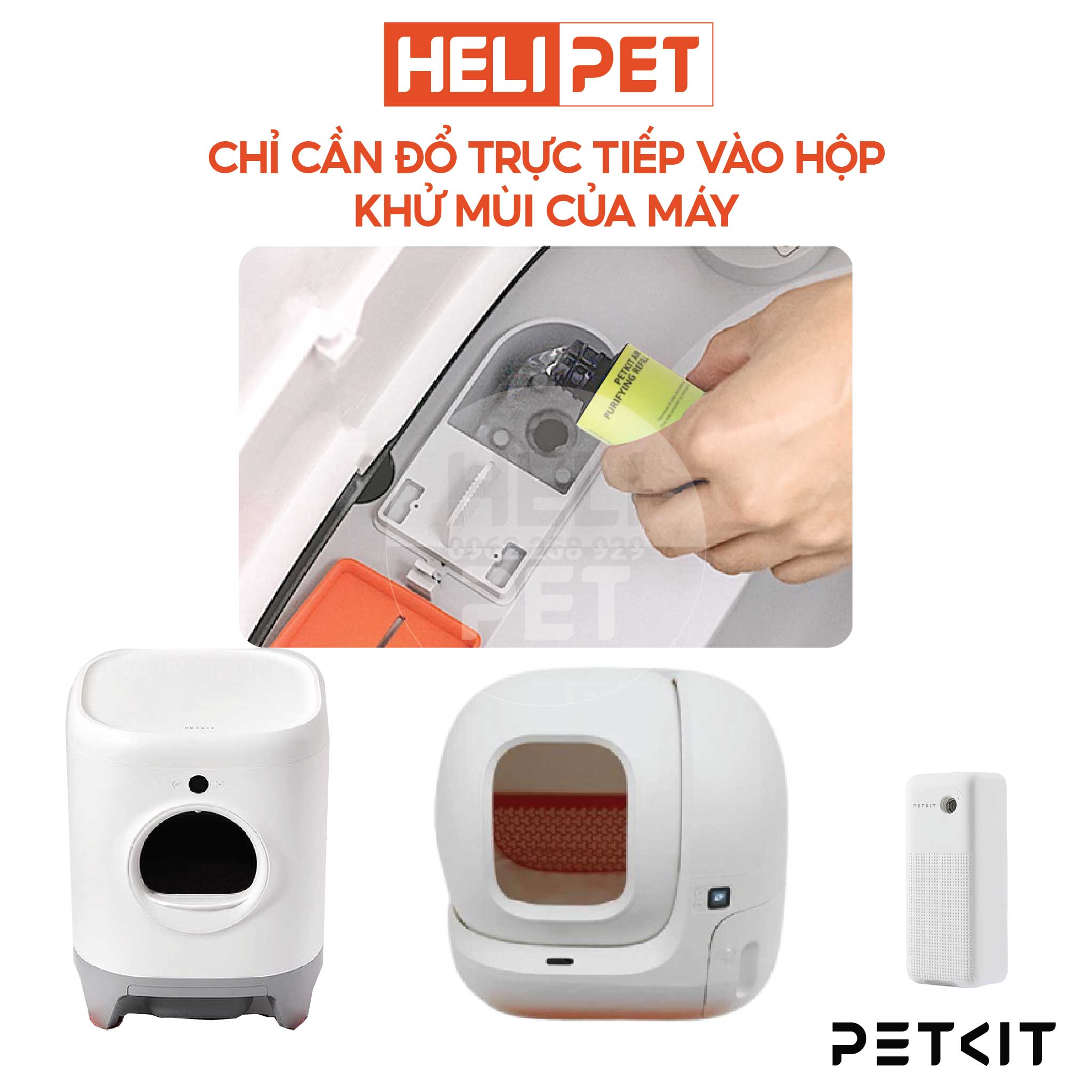 COMBO 2 Chai Dung Dịch Khử Mùi Dùng Cho Máy Vệ Sinh Cho Mèo Petkit Pura Max- HeliPet