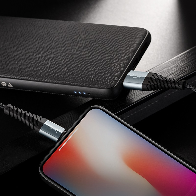 Cáp sạc nhanh chuẩn Lightning Hoco, sạc nhanh 2.4A, cáp bọc dù dành cho iPhone XS max/iPhone 11/iPhone 11 Pro max, X38 - Hàng chính hãng