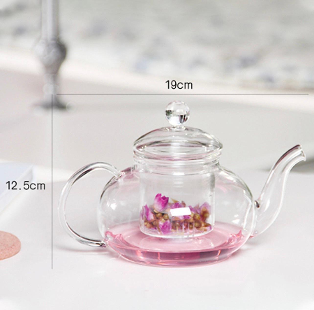 Bộ ấm chén pha trà thuỷ tinh chịu nhiệt có lõi lọc