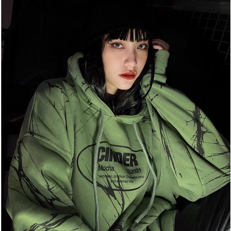Áo Hoodie Nỉ CINDER Nam Nữ, Áo Hoodie Zip Form Rộng Unisex Đẹp (Hoodie Mocha &amp; Matcha