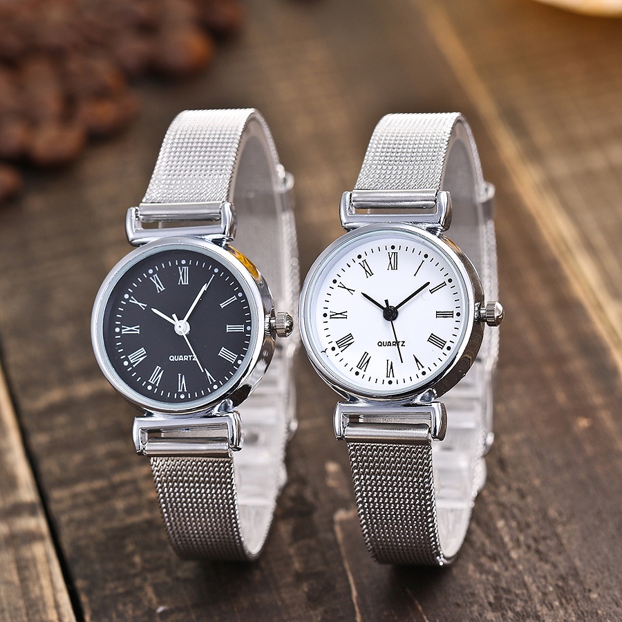 Đồng hô thời trang nữ dây thép mặt tròn số la mã DOHORA VN DSDH109 máy pin chạy 3 kim cao cấp chống nước sinh hoạt nhẹ dành cho học sinh cấp 2 sinh viên công sở đi làm - Hàng nhập khẩu