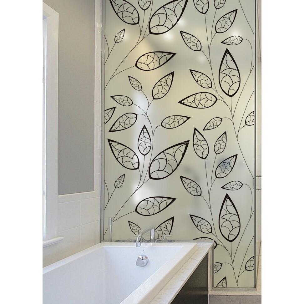 Decal dán kính cao cấp - Lá Viền Đen