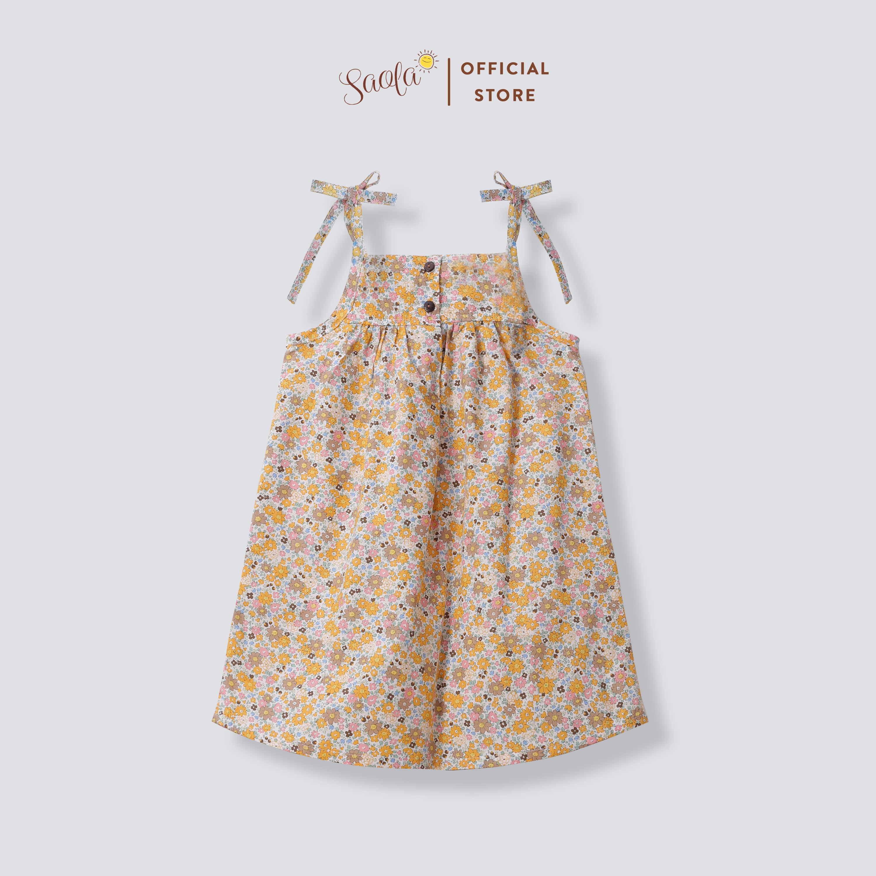 Váy Bé Gái Hai Dây Chất Liệu Cotton Họa Tiết Hoa Nhí Dễ Thương - SAPPHIRE DRESS - DRC039 - SAOLA KIDS CLOTHING