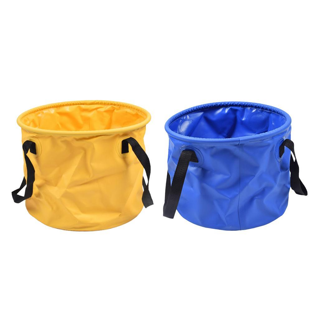 2pcs Collapsible Water Bucket Pail Wash Basin Outdoor Water Carrier Bag