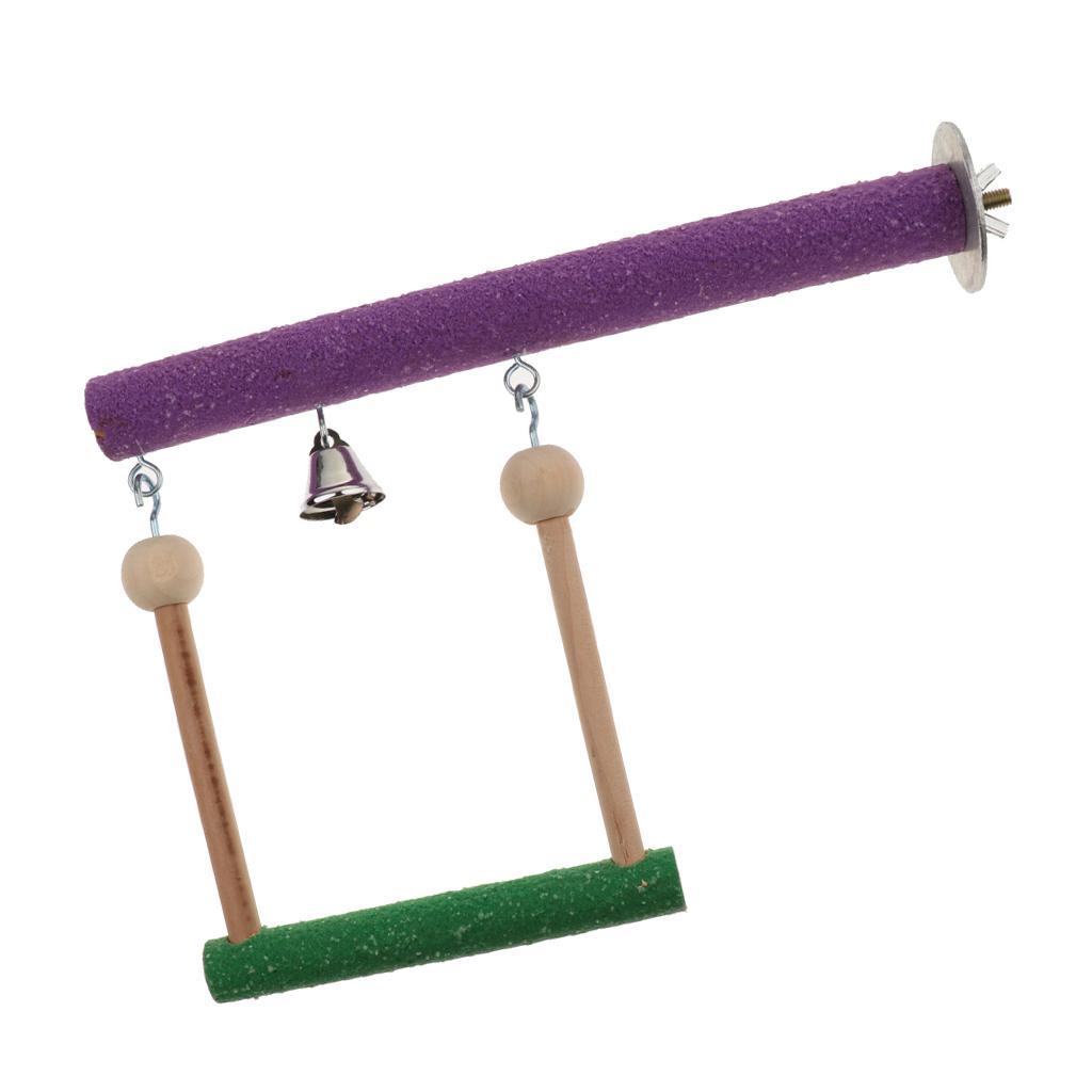 Parrot Bird Wooden Perches Stand Rest Swing for Pet Bird Cage Decoration