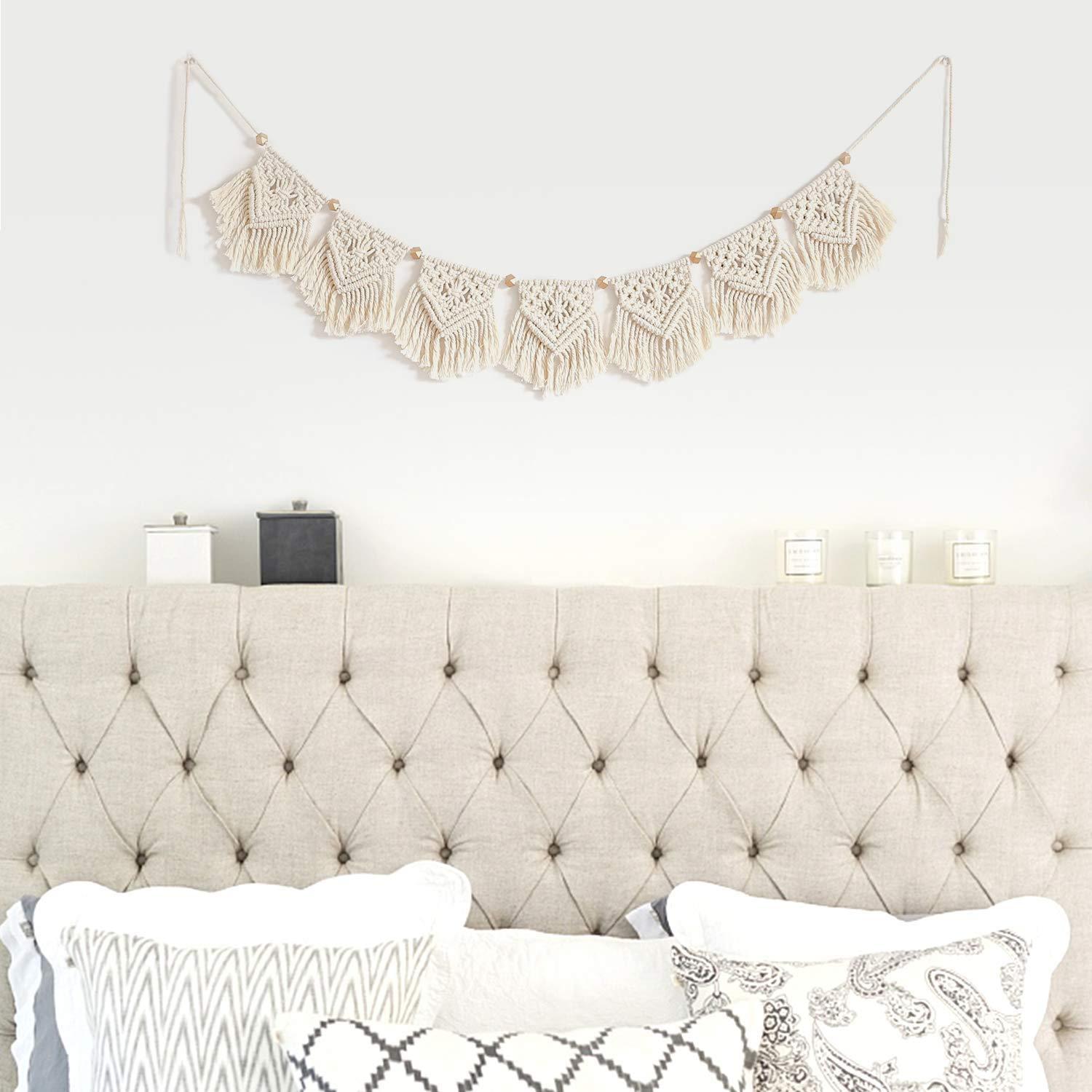 Trang trí Macrame Tường treo sang trọng Tapisserie dệt tường cho phòng khách Căn hộ Phòng ngủ Trang trí phòng cưới Trang trí nhà, 25cm x 100cm
