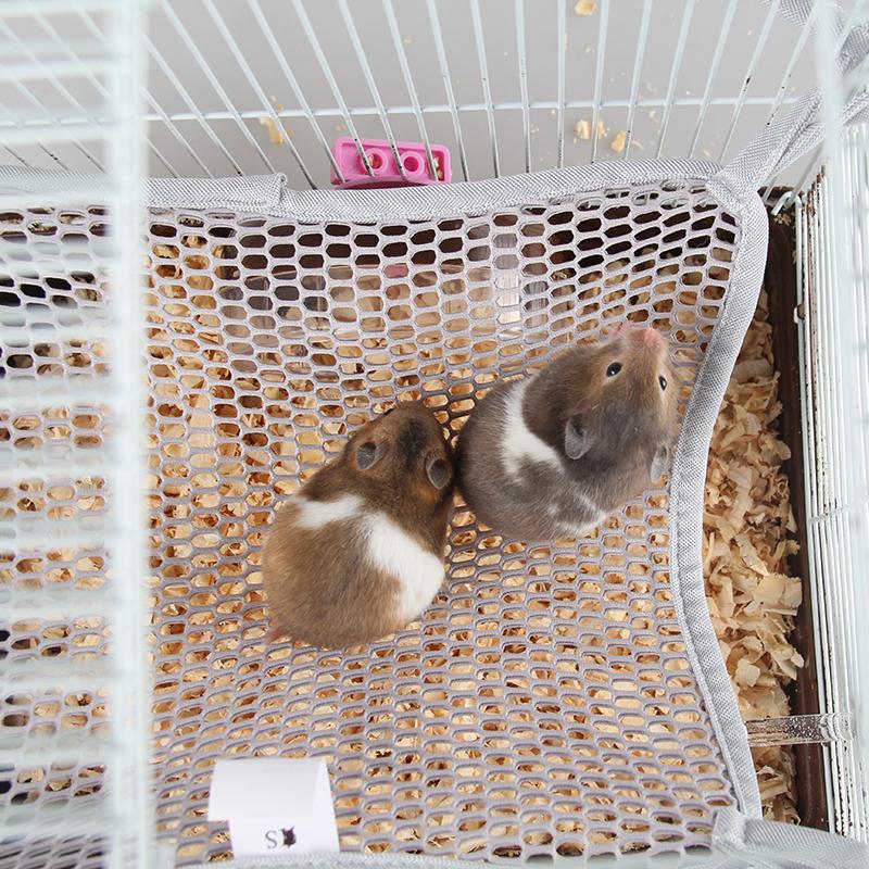 2 Lớp Lưới Hamster Đồ Chơi Ngôi Nhà Mùa Hè Thoáng Khí Di Động Chuột Võng Đường Tàu Lượn Sóc Giường Tổ Nhỏ Đồ Cho Thú Cưng