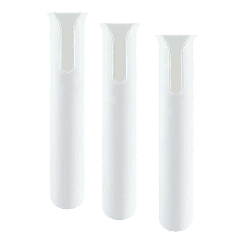 3xPlastic Fishing Rod Holder Boat Yacht 1 Pole Tube Rack Stand Bracket White
