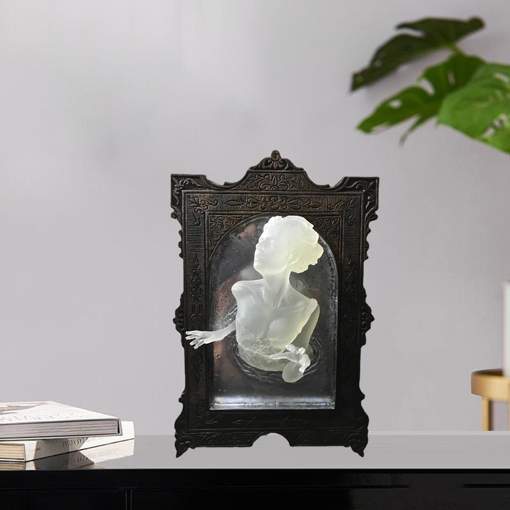 Ghost in the Mirror Wall Hanging Sculpture Ornament Figurine Statue Decor