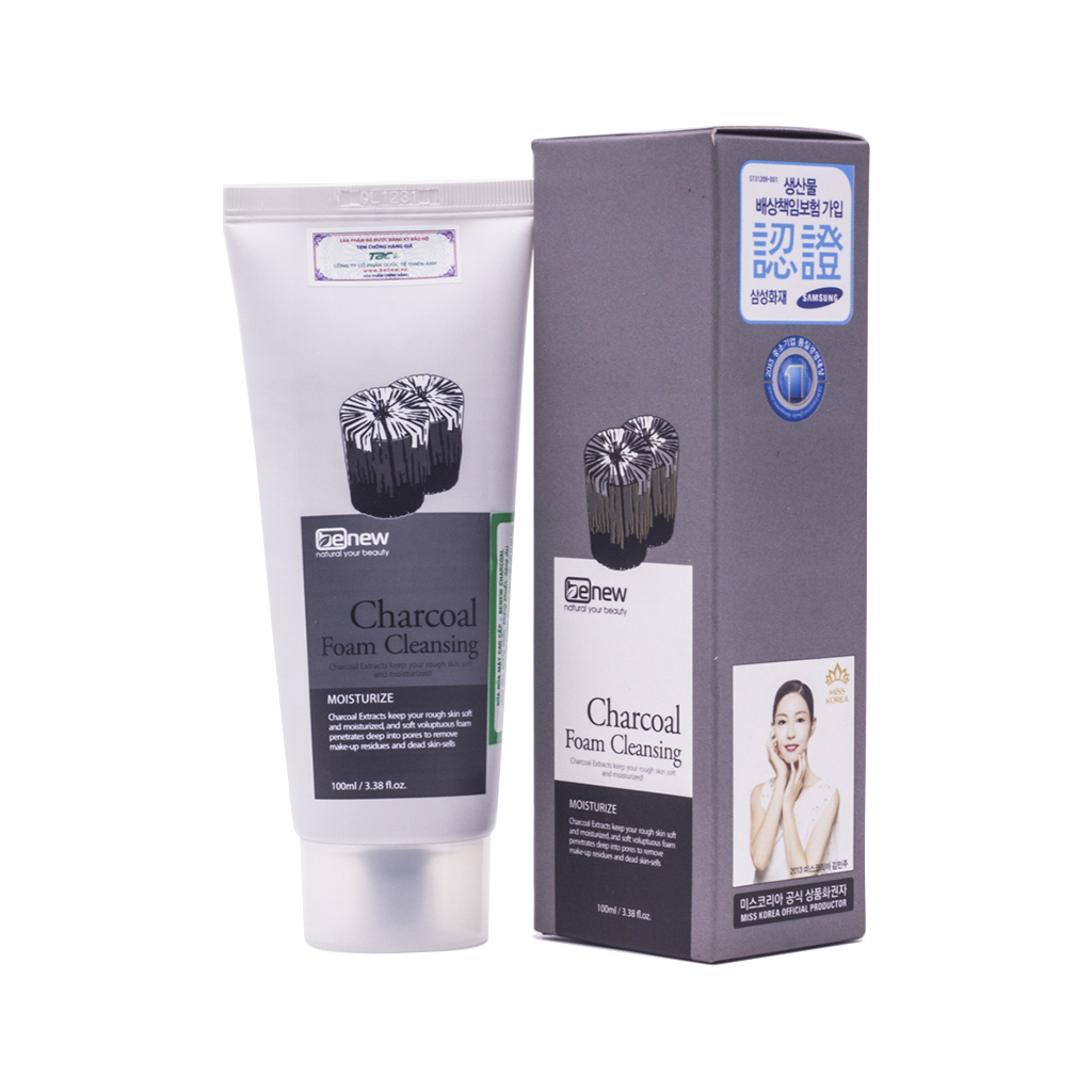 Combo Sữa rửa mặt cho da dầu Benew Charcoal Than hoạt tính (100ml) + Tặng Ngay Bông bọt biển massage mặt Hàn Quốc Mira Culous – Hàng chính hãng