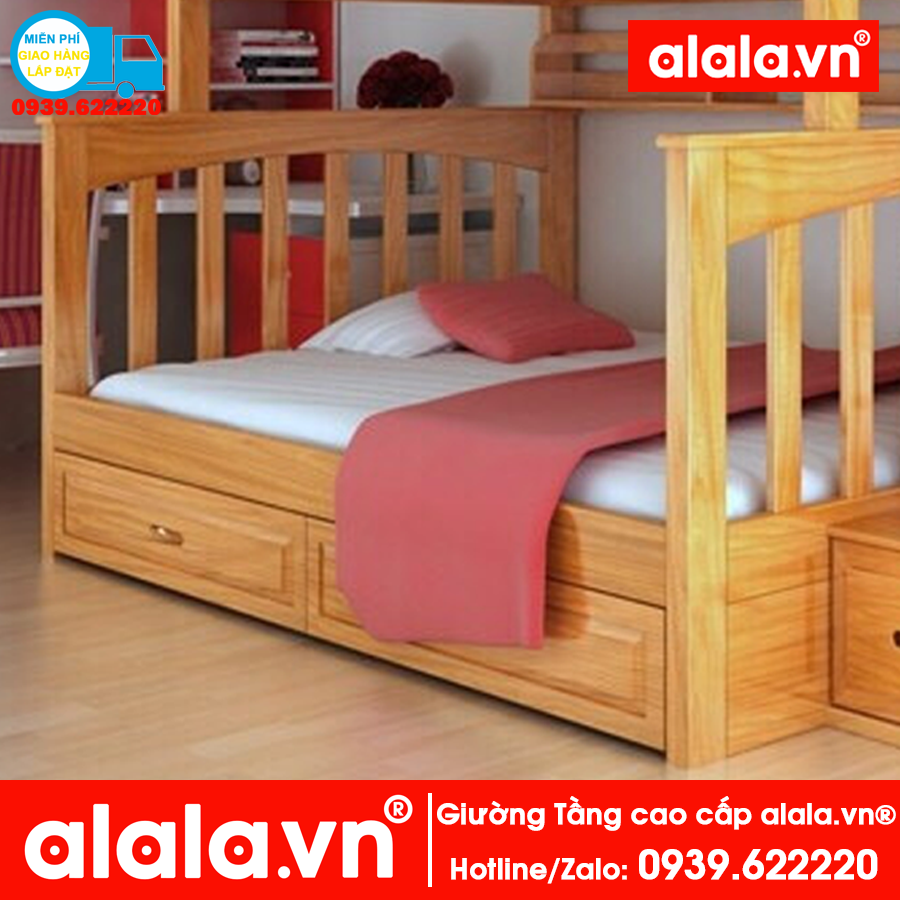 Giường Tầng ALALA103 ( trên 1m2, dưới 1m4 ) cao cấp - Thương hiệu: ALALA - Za.lo: 0939.622220