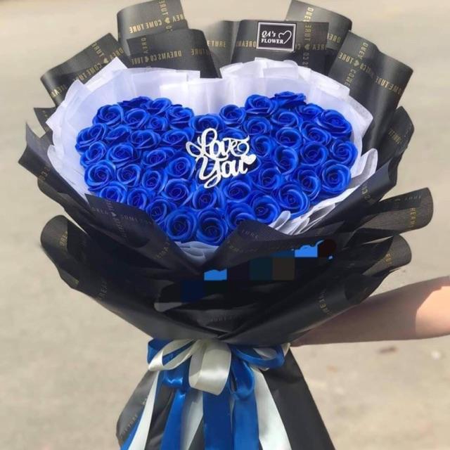 Hoa sáp Hàn Quốc bó tim 50 bông