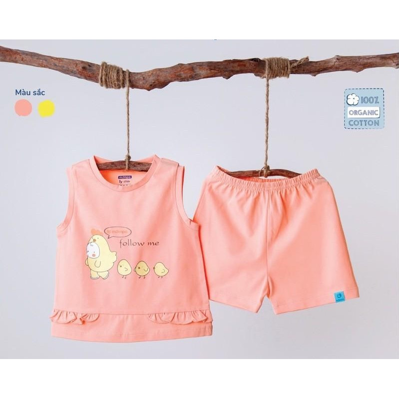 Bộ quần áo sát nách cho bé gái từ 1 tuổi đến 5 tuổi chất liệu PURE COTTON MP010