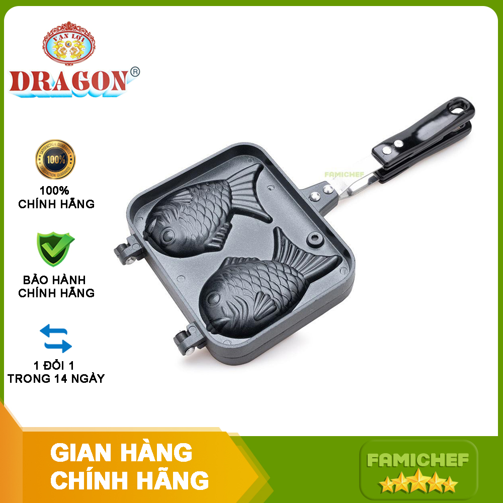 Khuôn nướng bánh hình cá chống dính Dragon D056