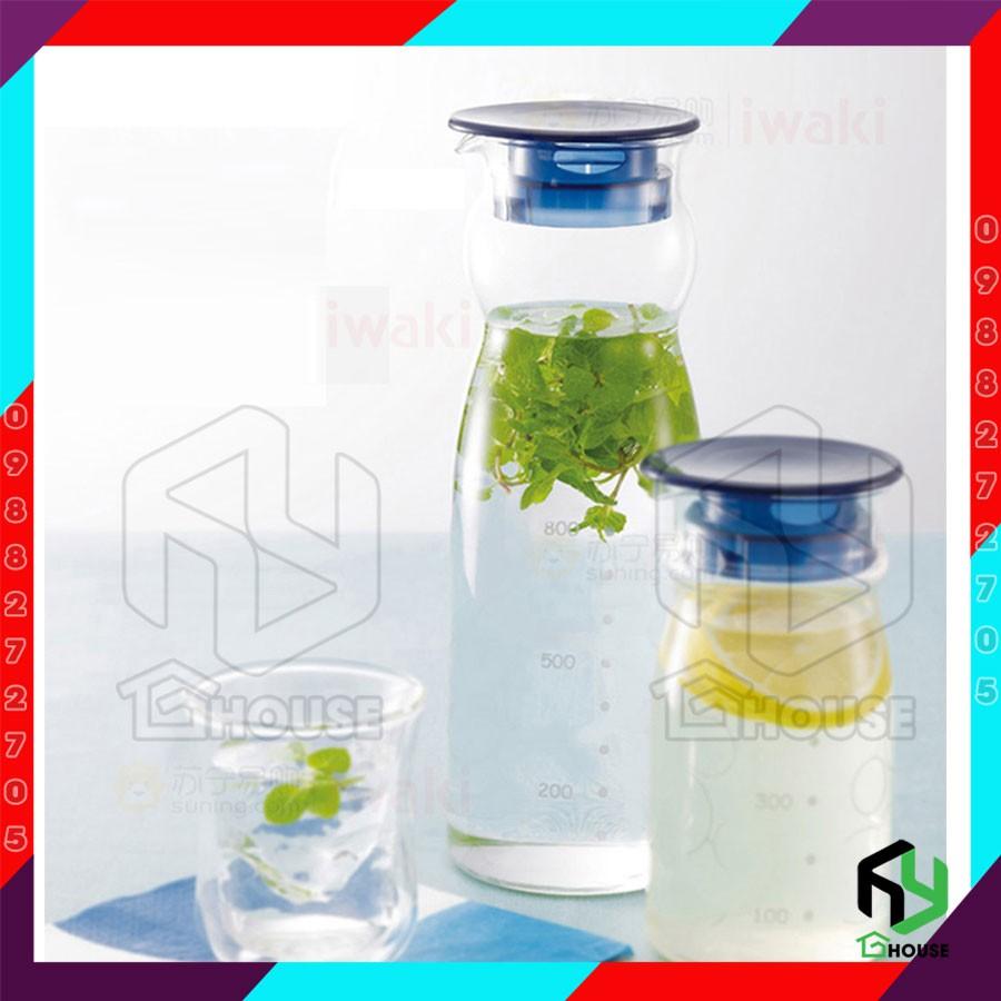 Bình nước thủy tinh siêu chịu nhiệt đổ nước nóng không vỡ Nhật Bản- 600ml KBT2893BL