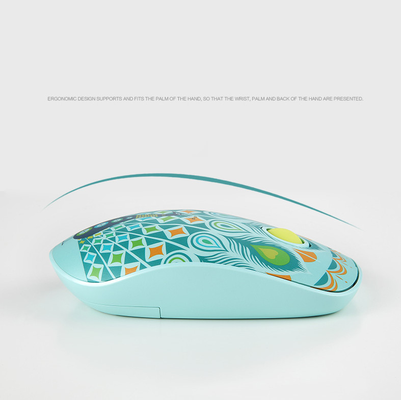 Chuột Không Dây Forter V8 Slient Mouse (Không tiếng ồn) Màu Xanh Lá - Hàng Chính Hãng