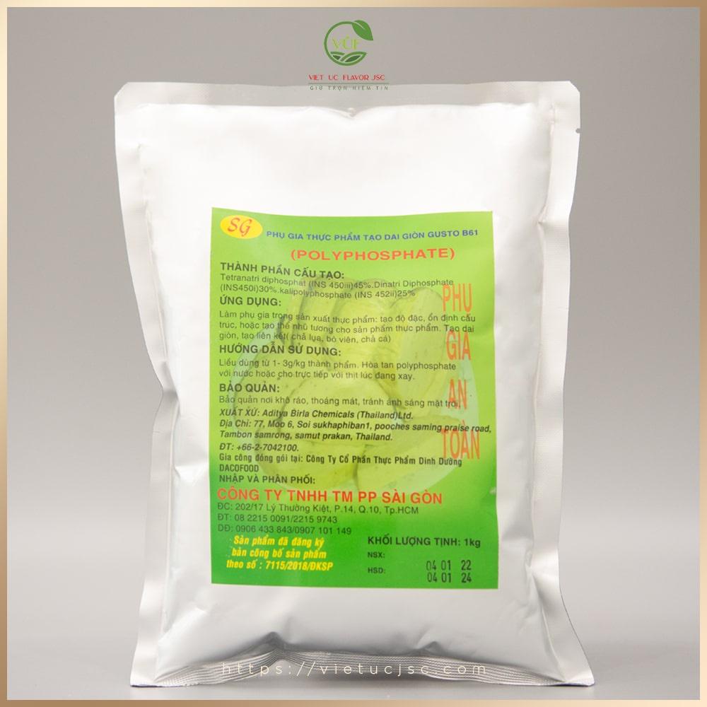 Phụ Gia Thực Phẩm | Chất Tạo Giòn POLYPHOSPHATE GUSO B61 |Thay Thế Hàn The | Vietuc Jsc