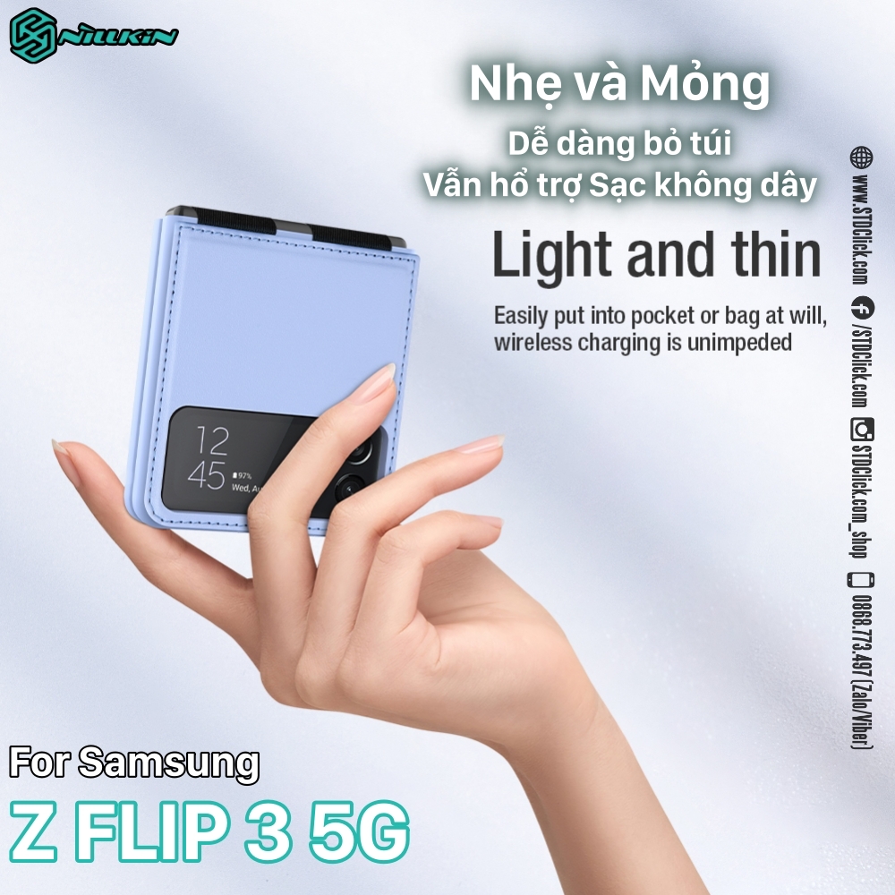 BAO DA DÀNH CHO ĐIỆN THOẠI SAMSUNG GALAXY Z FLIP 3 5G NILLKIN QIN 