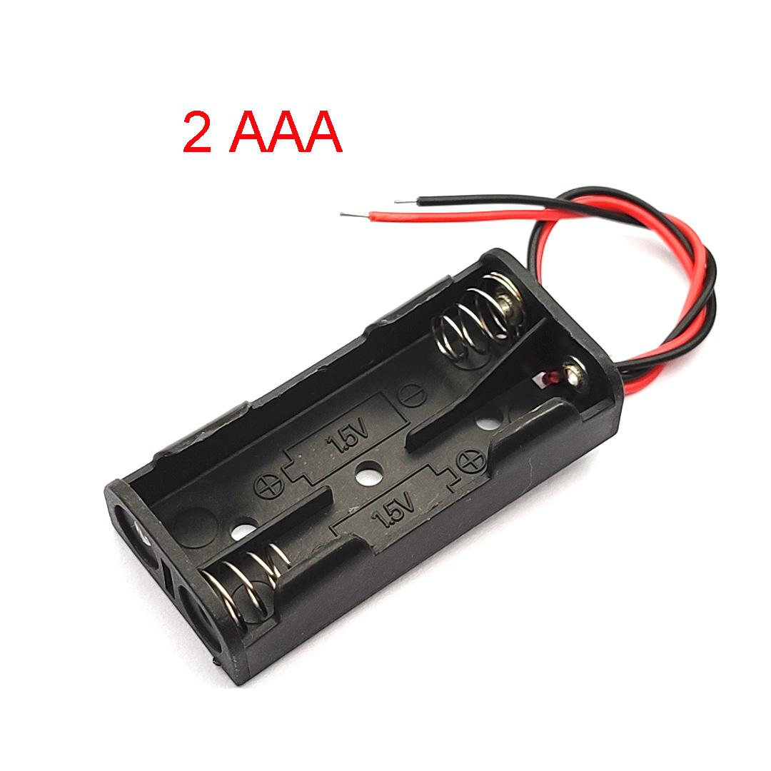 1/2/3/4 Khe Cắm Pin AAA Hộp Đựng Pin Hộp Pin AAA Có Dây Dẫn Với 1 2 3 4 Khe Cắm AAA thả vận chuyển Màu sắc: 4 AAA