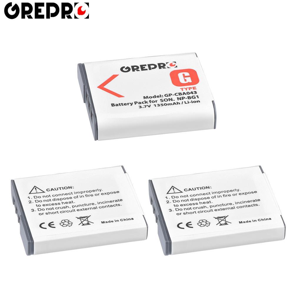 3 Pin 1350mAh NP-BG1 NPBG1 + Bộ sạc pin NP BG1 cho Sony DSC-N1 DSC-N2 DSC-H9 DSC-H10 DSC-H20 DSC-H50 DSC-W130 W120 Màu sắc: 3B có Bộ sạc