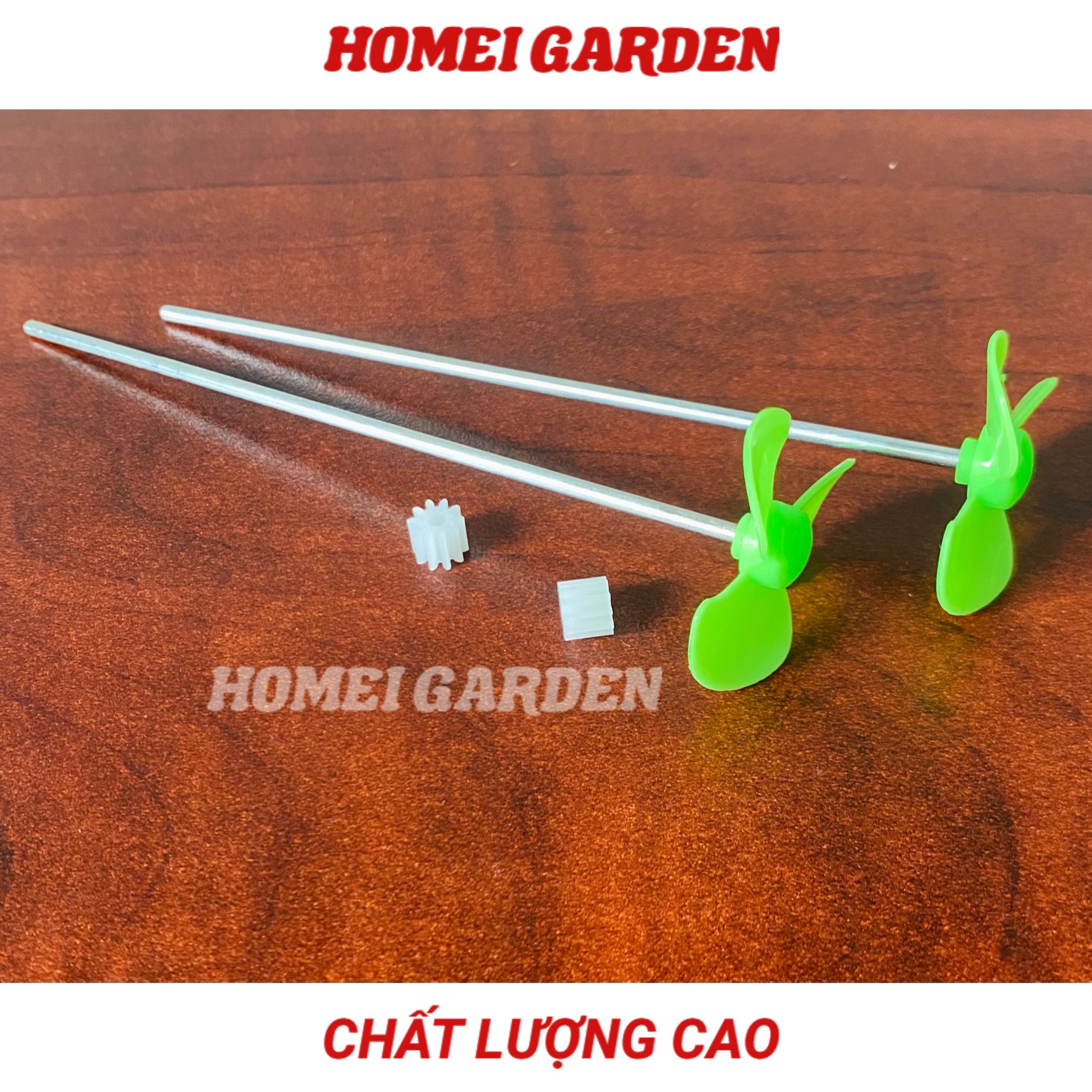 Bộ 2 chân vịt nhựa 3 cánh 30mm kèm 2 trục 2mm 2 khớp nối nhựa chế thuyền - HM0046