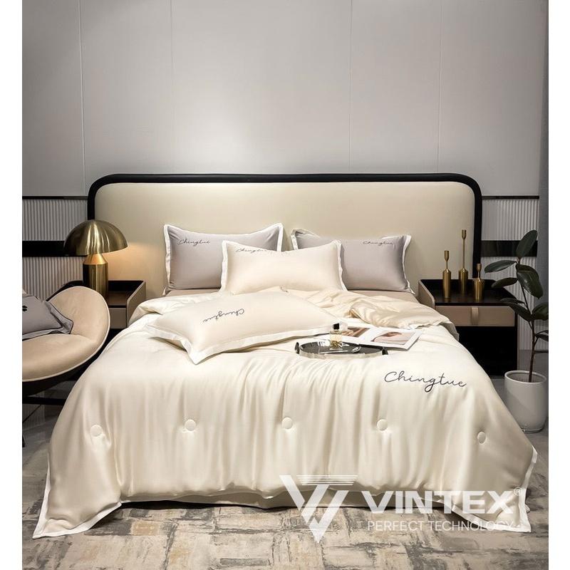 Bộ Chăn Ra Giường 5 Món ChingTue VINTEX, Chăn Ga Grap Gối Đệm Nệm Trải Phủ Giường Trần Bông Cao Cấp Full