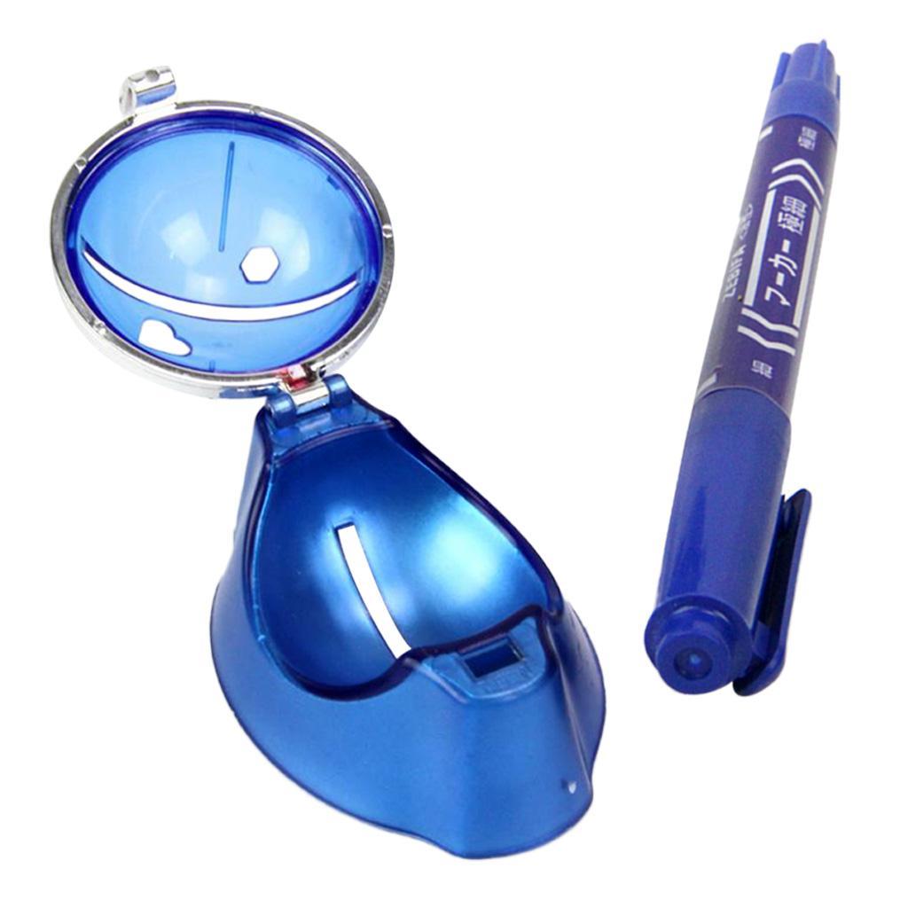 2 Golf Ball Liner Marker Putting Drawing Alignment Tool with Pen Blue