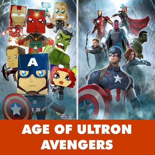 Mô hình giấy Marvel Avengers chibi cute Age of Ultron