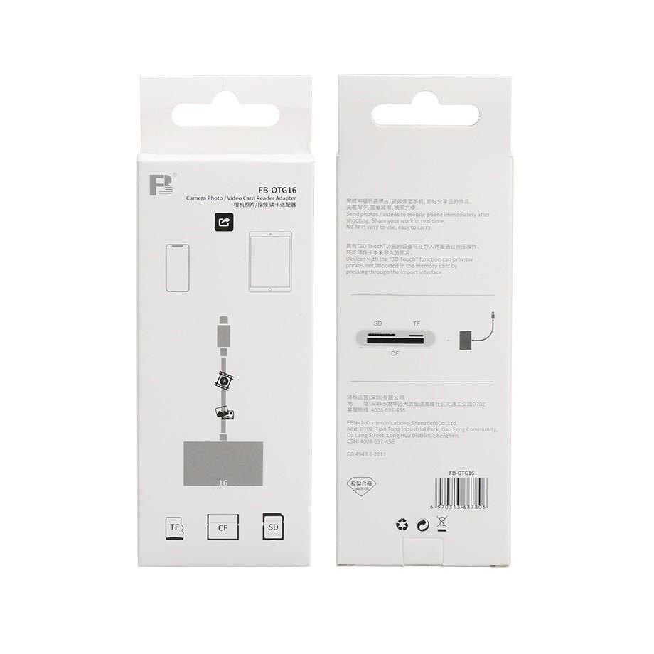 Đầu đọc thẻ nhớ CF SD microsd cho điện thoại iphone, ipad - Cáp OTG 3 in 1