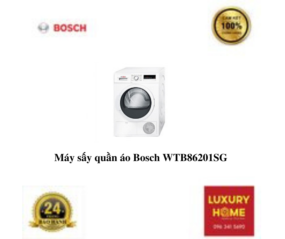 Máy sấy quần áo Bosch WTB86201SG - Hàng Chính Hãng