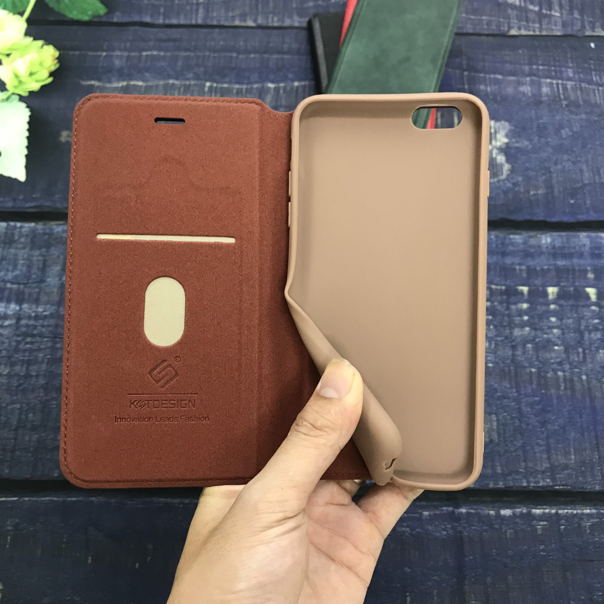 Bao da cao cấp hiệu KST Design cho iPhone 6 Plus/7 Plus/8 Plus/XS Max,/11 Pro Max - Hàng Chính Hãng - Iphone 6plus/6splus - Xanh Rêu