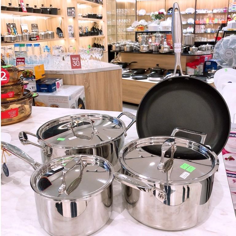 Bộ nồi inox đáy từ Scanpan Fusion 74000300, inox 18/10 đúc liền thân đáy 5 lớp, dùng bếp từ, máy rửa bát
