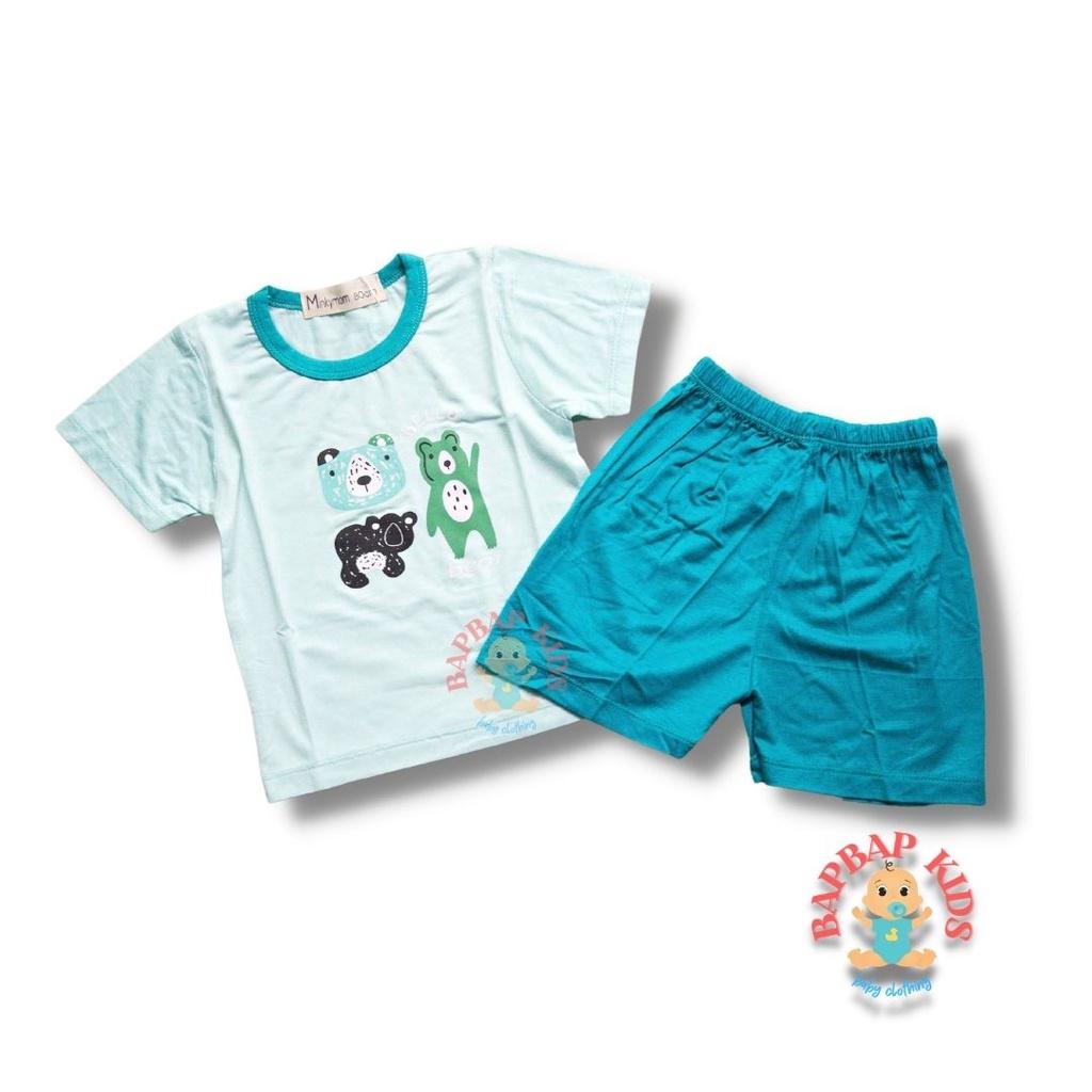 Bộ Cộc Tay Cho Bé Trai, Bé Gái BAPBAP Vải Thun Lạnh Minkymom Họa Tiết Hoạt Hình Dễ Thương, Đồ Bộ Trẻ Em Mặc Nhà CTHH