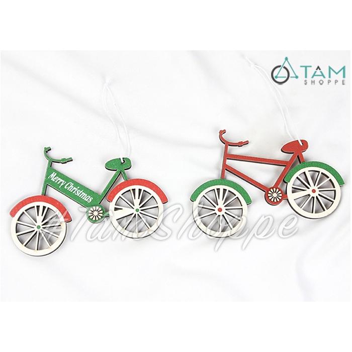 Set 02 xe đạp gỗ mô hình treo trang trí Giáng sinh X-PKTCT-61