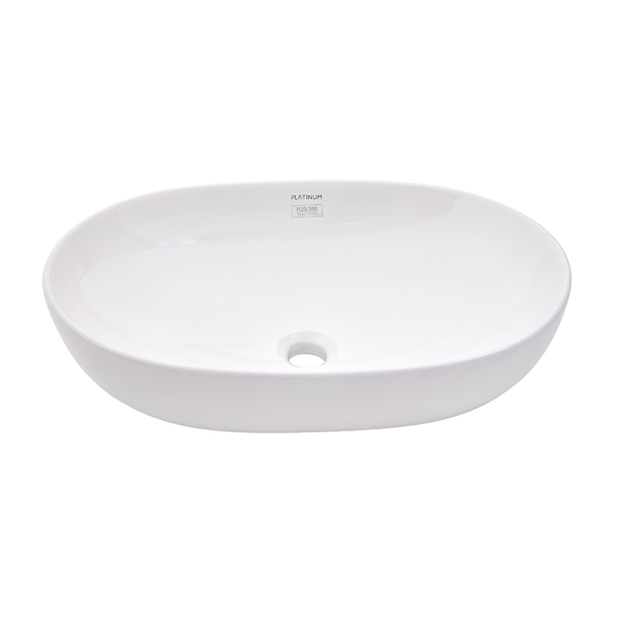 Lavabo đặt bàn Viglacera P.23.350 sứ Ceramic cao cấp, công nghệ men Nano kháng khuẩn, lòng chậu sâu, đạt chuẩn công nghệ Italia - Hoa Sen Home - Hàng chính hãng