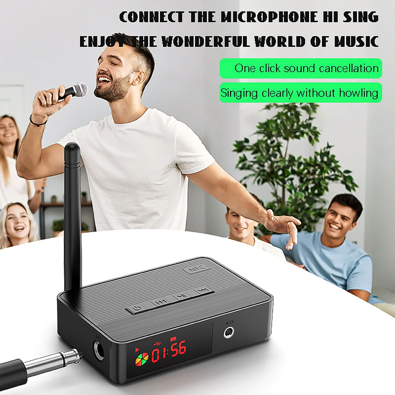 Bộ Chuyển Đổi Âm Thanh Không Dây Vinetteam NFC D400 Bluetooth 5.3 hỗ trợ 3.5mm Aux/Quang/Đồng Trục/Mic Karaoke 6.5mm/Thẻ TF/U Đĩa âm thanh hifi - hàng chính hãng