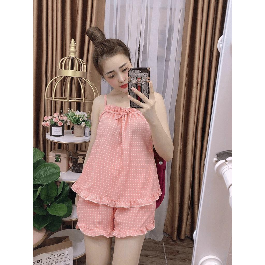 Set bộ tiểu thư mặc nhà Satin ngắn đẹp