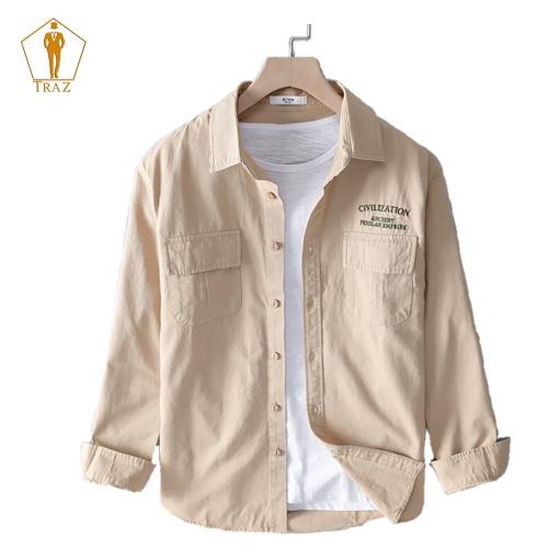 Áo Sơ Mi Nam Nữ Unisex TRAZ Basic Chất Kaki Cao Cấp Form Rộng Cực Đẹp Khoác Ngoài