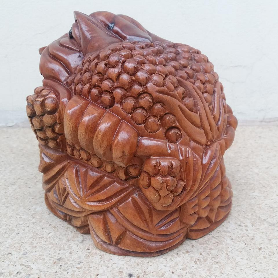 Tượng cóc thiền thừ gỗ xá xị cao 18cmx18cmx19cm