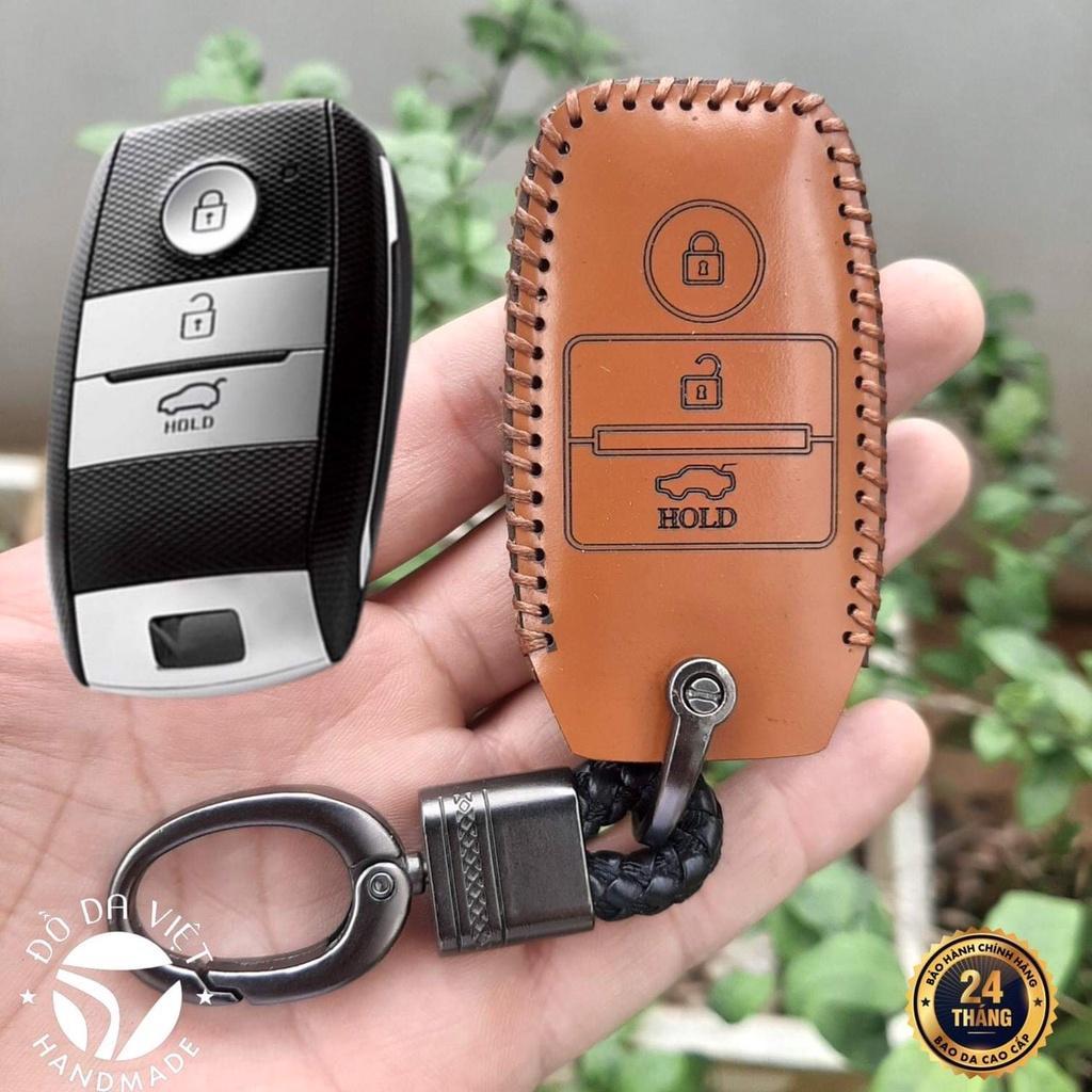 Bao Da Chìa Khóa Ôtô Kia Seltos, Soluto, K3, Cerato 14-18, Sorento, Morning 2021...Da Bò ITALIA, Khắc Tên + Số ĐT Chủ,